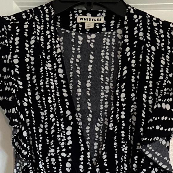 Whistles Wrap Dress Size 6 US Dark Navy and White - Picture 4 of 4